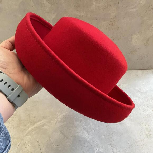vintage 90's red scala wool hat - Picture 2 of 5